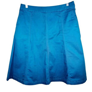 L.L.Bean Twill Skirt A-Line Teal Size 10 Figure Flattering Midi
